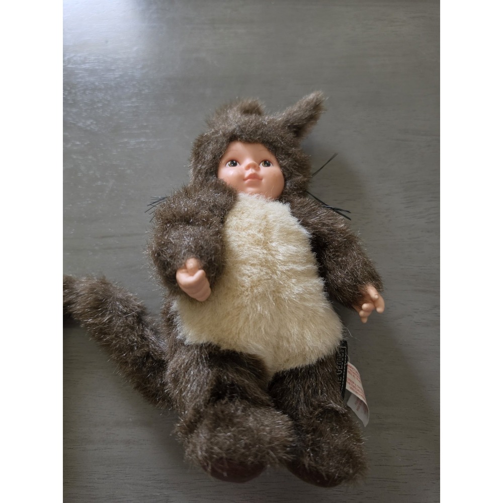 Anne Geddes Vintage 1998 Squirrel Baby Doll Plush Stuffed Animal 10 Inch